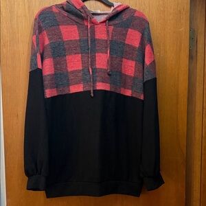 Haptics Women’s Red and Black Checkered Hoodie